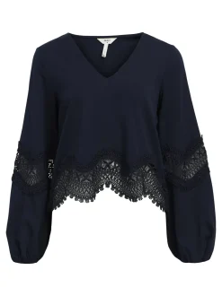 Object naisten pusero, OBJDANNI RE L/S TOP Tummansininen