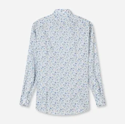 Olymp kauluspaita +Hiha Luxor Modern Fit Floral Print, valkopohjainen kuosi