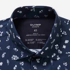 Olymp kauluspaita 24/7 Level 5 Body Fit Jersey, sininen kuosi