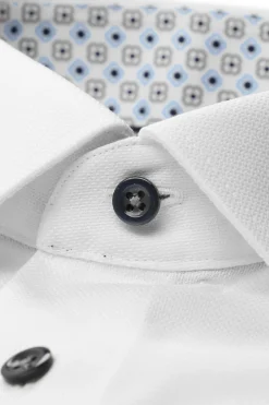 Olymp kauluspaita Luxor Modern Fit Contrast Print, valkoinen