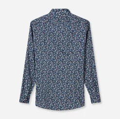 Olymp kauluspaita Luxor Modern Fit Floral Print, sininen kuosi