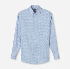 Olymp kauluspaita Luxor Modern Fit Microprint, vaaleansininen