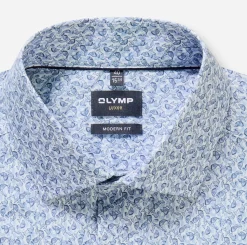 Olymp kauluspaita Luxor Modern Fit Microprint, vaaleansininen