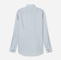 Olymp kauluspaita Luxor Modern Fit Microprinted, valkopohjainen kuosi