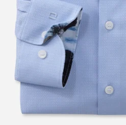 Olymp level five kauluspaita, body fit +hiha Keskisininen