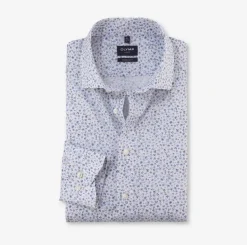 Olymp luxor kauluspaita, Modern fit Valkopohjainen Kuosi