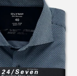 Olymp Miesten Bisnespaita 2016-84-11 SNOS JERSEY BODY FIT Sininen Kuosi