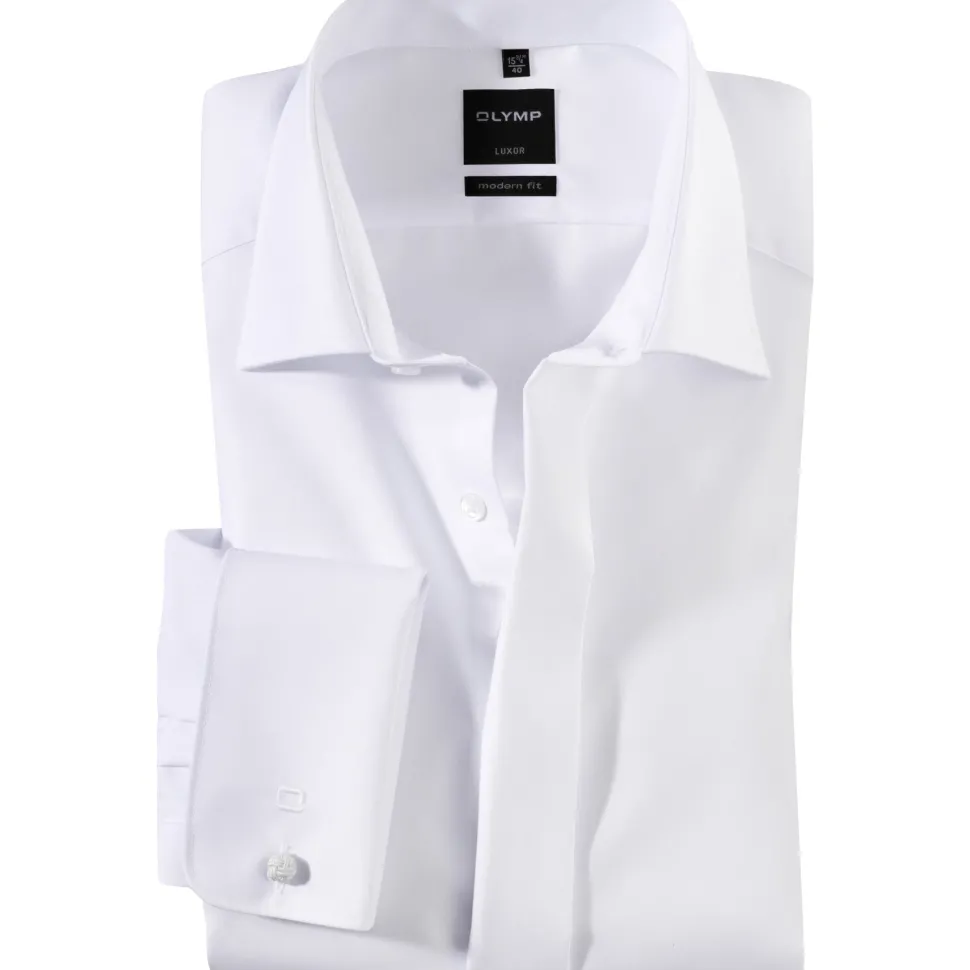 Olymp Miesten Juhlava Kauluspaita, OLYMP WHITE DC MODERN FIT Valkoinen