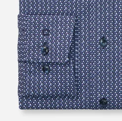 Olymp miesten kauluspaita 042 LUXOR MODERN FIT JERSEY, sininen kuosi