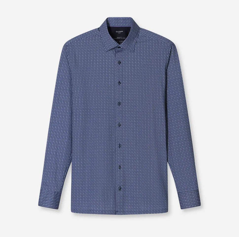 Olymp miesten kauluspaita 042 LUXOR MODERN FIT JERSEY, sininen kuosi