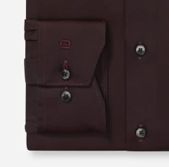 Olymp miesten kauluspaita 042 LUXOR MODERN FIT SATIN, viininpunainen