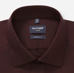 Olymp miesten kauluspaita OLYMP LUXOR MODERN FIT, viininpunainen