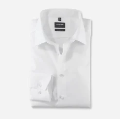 Olymp miesten kauluspaita, OLYMP LUXOR MODERN FIT WHITE Valkoinen