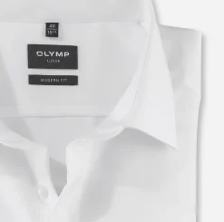 Olymp miesten kauluspaita, OLYMP LUXOR MODERN FIT WHITE Valkoinen