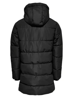 Only and Sons Junior toppatakki, OSJCARL LIFE LONG QUILTED COAT Musta