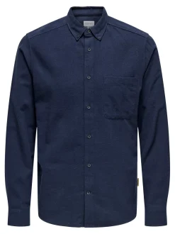 Only and Sons kauluspaita, GUDMUND SLIM SOLID Tummansininen