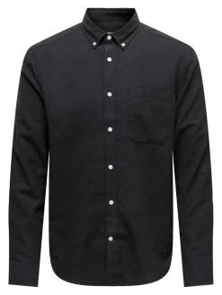 Only and Sons kauluspaita, GUDMUND SLIM SOLID Musta