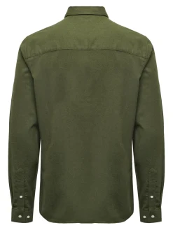 Only and Sons kauluspaita, GUDMUND SLIM SOLID Armeijanvihreä