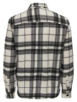 Only and Sons kauluspaita, ONSMILO OVR CHECK LS SHIRT Musta Ruutu