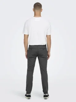 Only and Sons Miesten Chinot MARK TAP HERRINGBONE NOS Musta