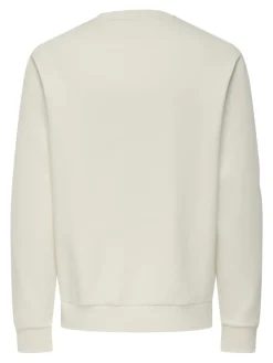 Only and Sons miesten collegepaita ONSXMAS REG CREW HP, Cloud Dancer