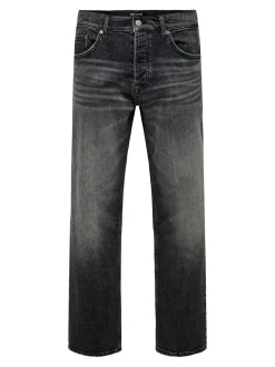 Only and Sons miesten farkut, ONSEDGE PERFORMANCE WB 3824 DOT DNM Washed Black