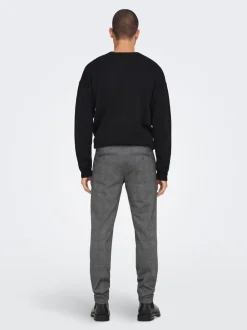 Only and Sons Miesten Housut Mark Check Pant Nos Harmaa Ruutu
