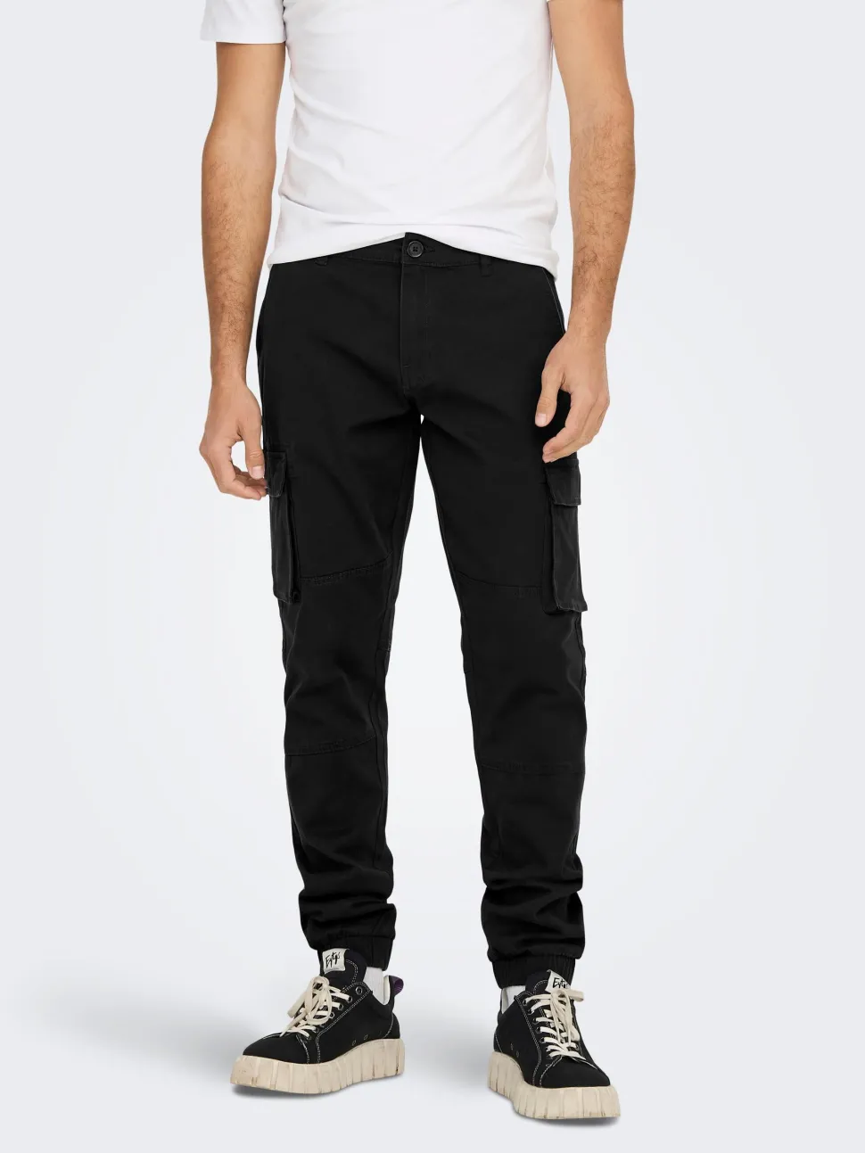 Only and Sons miesten housut, ONSCAM STAGE CARGO CUFF Musta