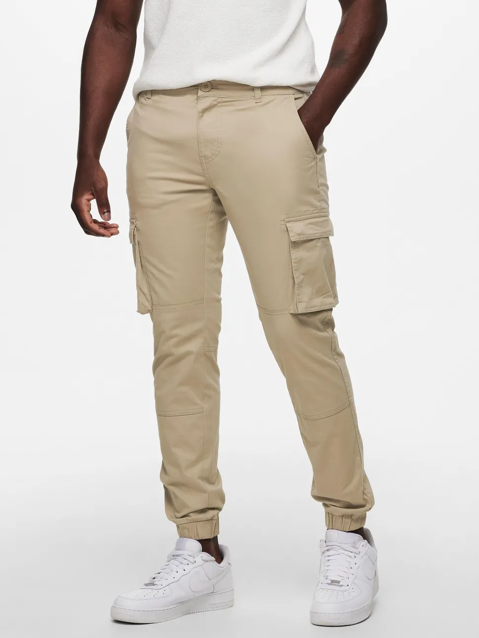Only and Sons miesten housut, ONSCAM STAGE CARGO CUFF Beige