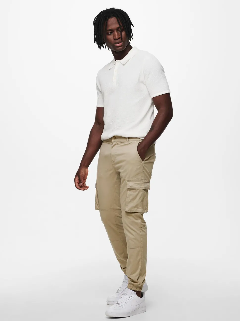 Only and Sons miesten housut, ONSCAM STAGE CARGO CUFF Beige