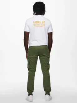 Only and Sons miesten housut, ONSCAM STAGE CARGO CUFF Armeijanvihreä