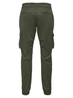 Only and Sons miesten housut, ONSCAM STAGE CARGO CUFF Armeijanvihreä