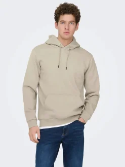 Only and Sons miesten huppari ONSCERES Hoodie Sweat, Silver Lining