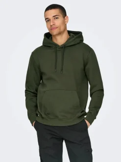 Only and Sons Miesten Huppari, ONSCONNOR REG SWEAT HOODIE NOS Rosin