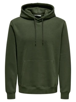 Only and Sons Miesten Huppari, ONSCONNOR REG SWEAT HOODIE NOS Rosin
