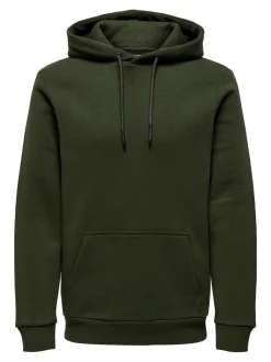 Only and Sons Miesten Huppari, ONSCERES LIFE HOODIE SWEAT NOOS Armeijanvihreä