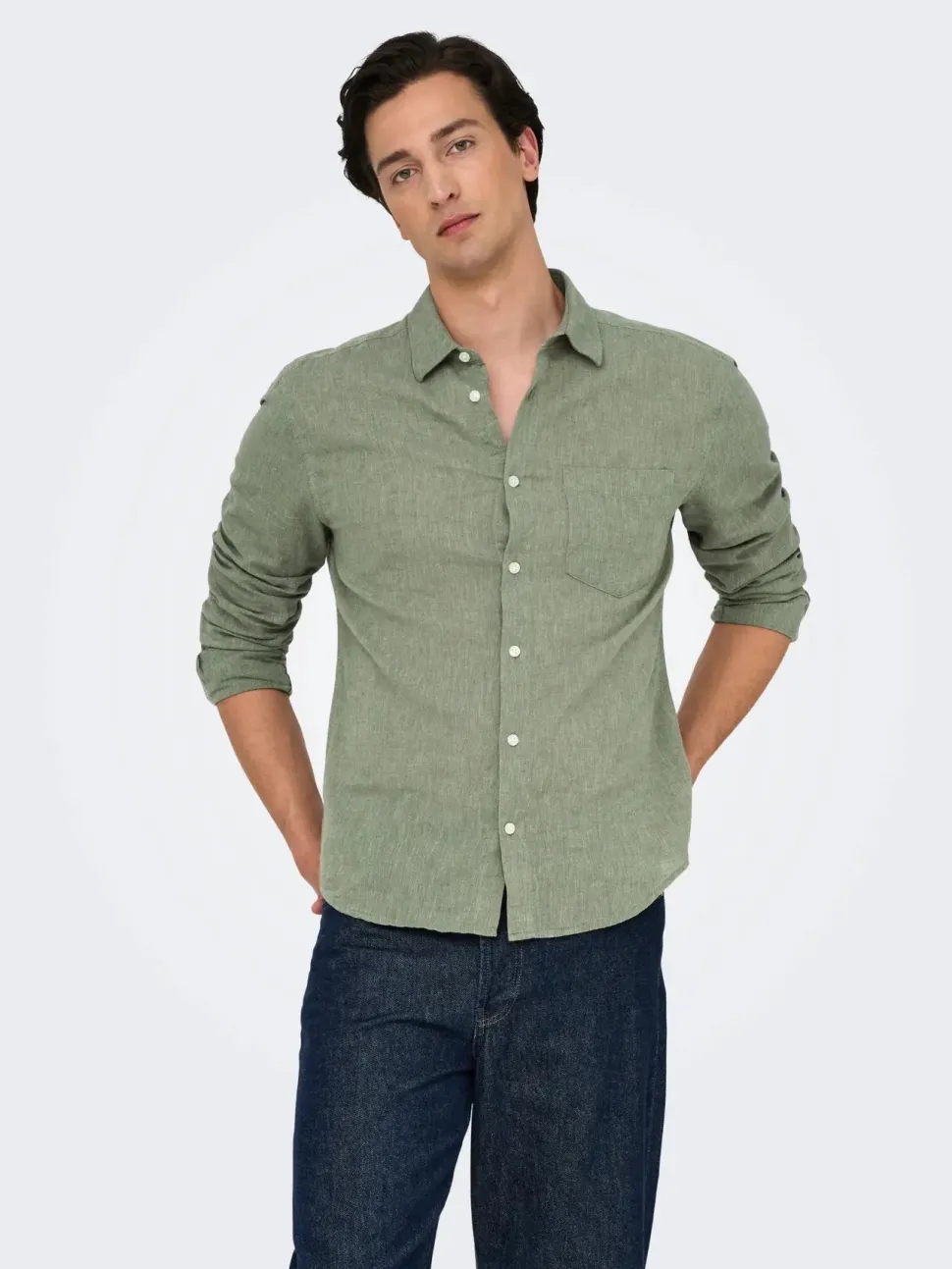 Only and Sons miesten kauluspaita, CAIDEN LIFE REG Swamp