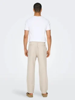 Only and Sons miesten kesähousut, SINUS LOOSE LIN PANT Silver Lining