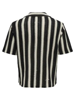 Only and Sons miesten lyhythihainen paita, DANI CROCHET SS SHIRT Raidallinen Musta
