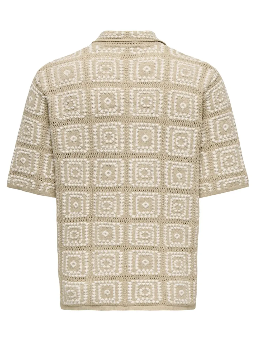 Only and Sons miesten paita, BART RLX SS SHIRT KNIT Silver Lining Egret