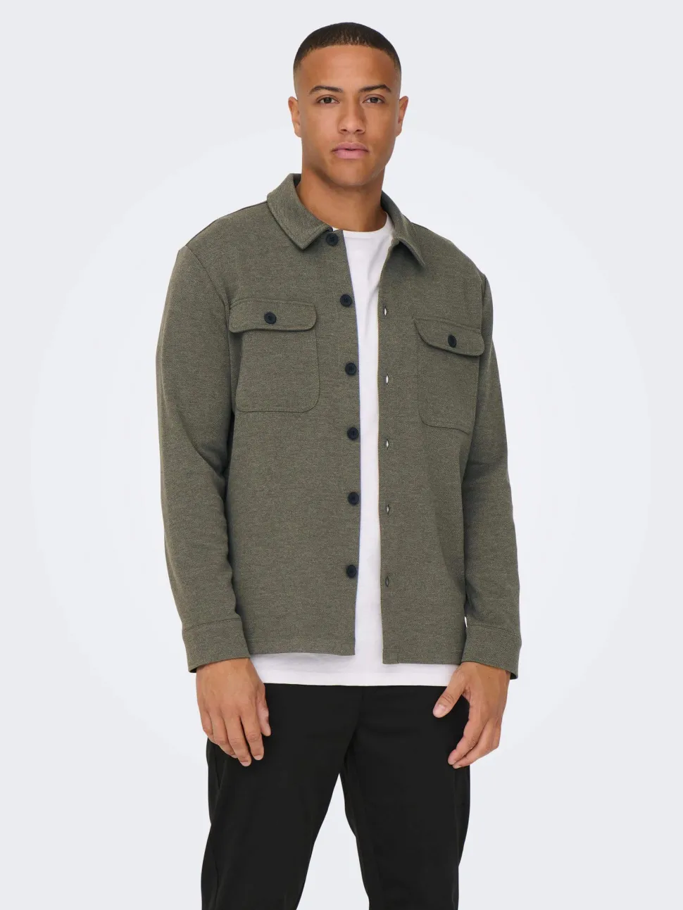 Only and Sons miesten paita, KODYL OVERSHIRT Armeijanvihreä
