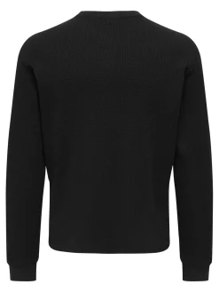 Only and Sons miesten paita, TOBIE REG HENLEY LONGSLEEVE Black