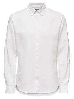 Only and Sons Miesten Pellavapaita CARLO LINEN SHIRT Valkoinen