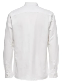 Only and Sons Miesten Pellavapaita CARLO LINEN SHIRT Valkoinen