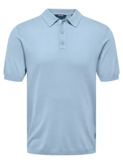 Only and Sons miesten pikeepaita, WYLER LIFE POLO KNIT Vaaleansininen