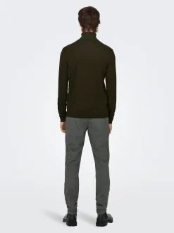 Only and Sons Miesten Pooloneule, Wyler Life Roll Neck Nos Armeijanvihreä