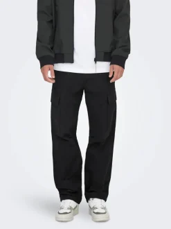 Only and Sons miesten reisitaskuhousut, RAY LIFE RIBSTOP CARGO Musta