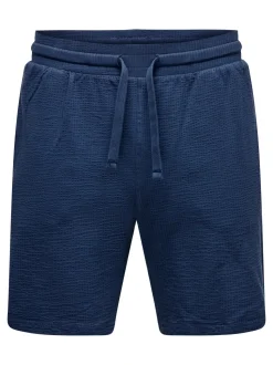 Only and Sons miesten shortsit, K KIAN REG SEERSUCKER SHORTS Tummansininen