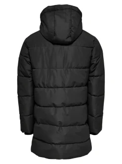 Only and Sons Miesten Talvitakki Carl Long Quilted Coat Musta