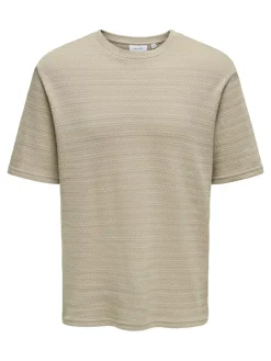 Only and Sons miesten t-paita, GIVO REG 12 SS CREW KNIT String